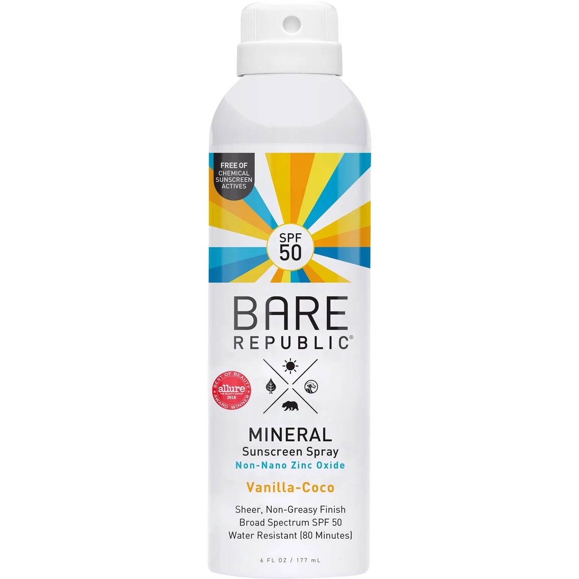 Buy ⌛ Bare Republic Mineral SPF 50 Sport Vanilla And Coconut Sunscreen Spray 6 Oz. ⌛ 1 Buy ⌛ Bare Republic Mineral SPF 50 Sport Vanilla And Coconut Sunscreen Spray 6 Oz. ⌛