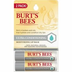 Budget ⭐ Burt's Bees 100% Natural Moisturizing Ultra Conditioning Lip Balm 2 Pk. 🎉